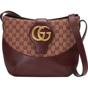 New Authentic Gucci Medium GG Canvas & Leather Shoulder Bag